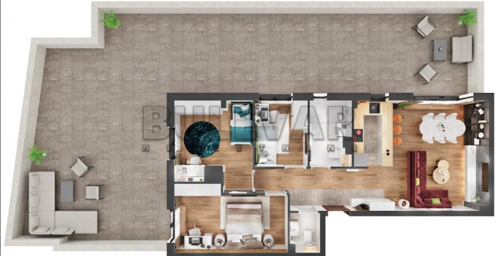 Slika 3 - Četvorosoban, 78m2, Daničićeva Kragujevac, sa terasom, ima lift