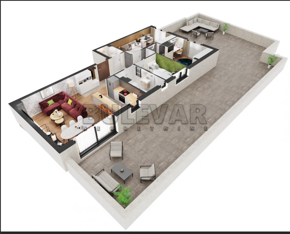 Slika 1 - Četvorosoban, 78m2, Daničićeva Kragujevac, sa terasom, ima lift