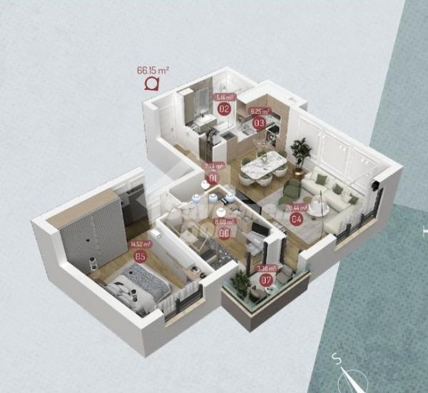 Glavna slika -Trosoban, 66m2, ima lift