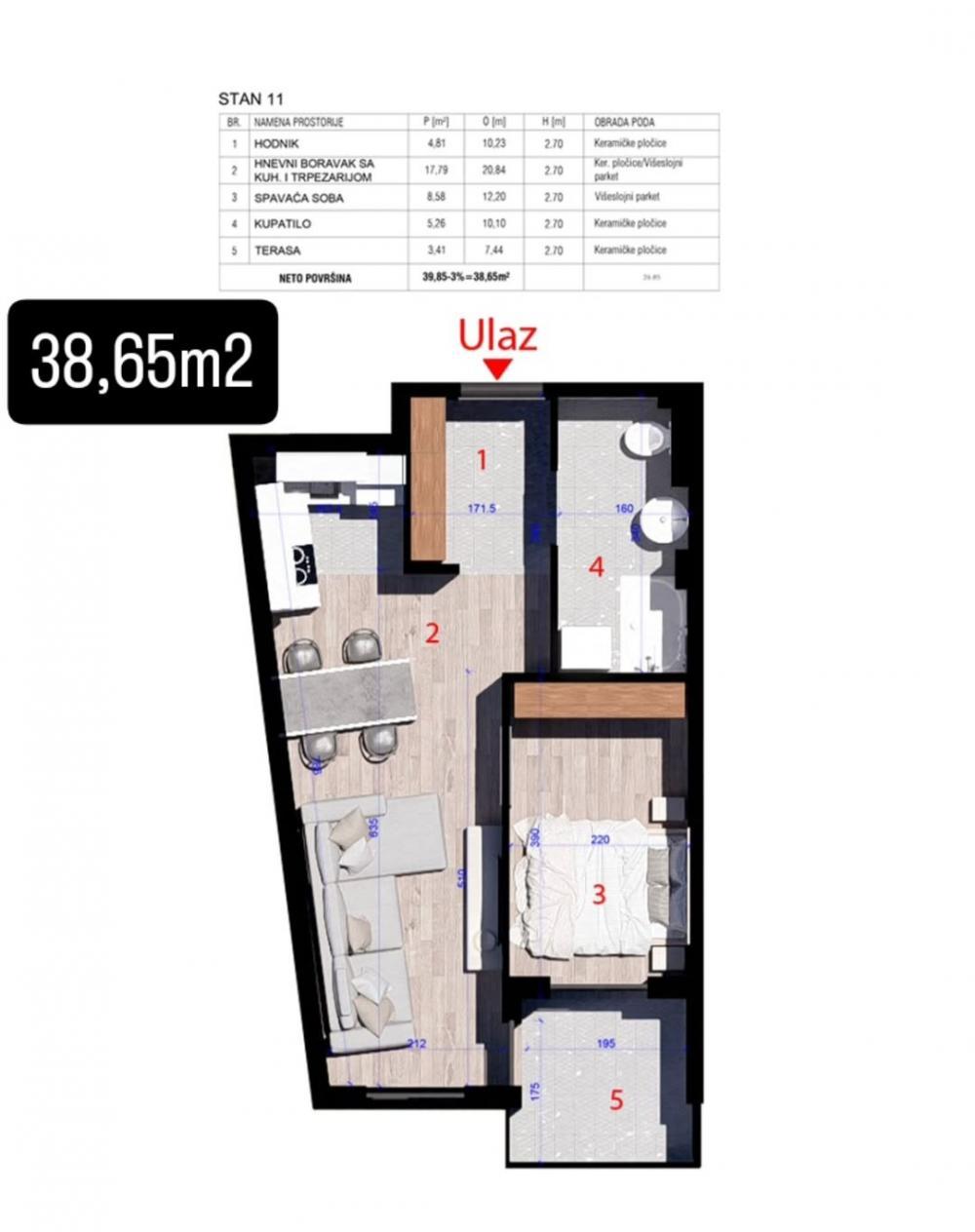 Glavna slika -Prodaja stana, ATINSKA  Kragujevac, sa terasom, ima lift