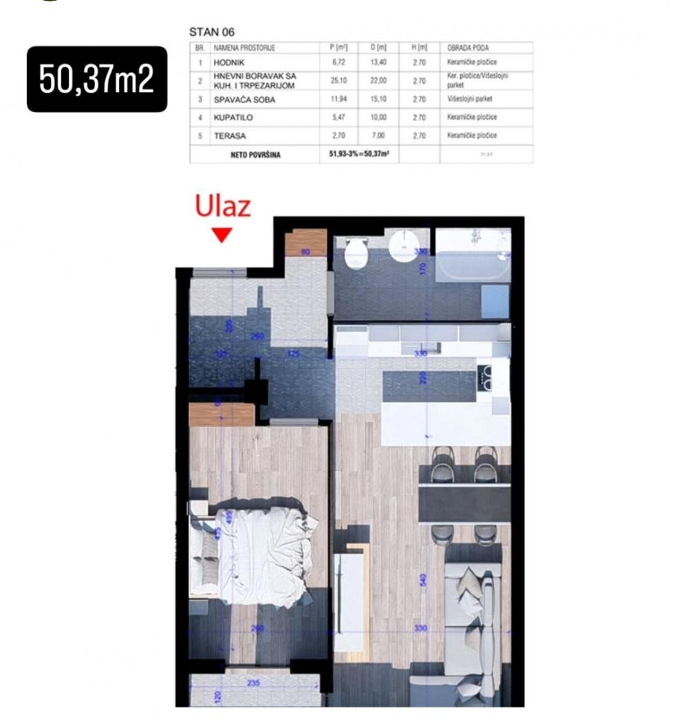 Slika 3 - Prodaja stana, ATINSKA  Kragujevac, sa terasom, ima lift