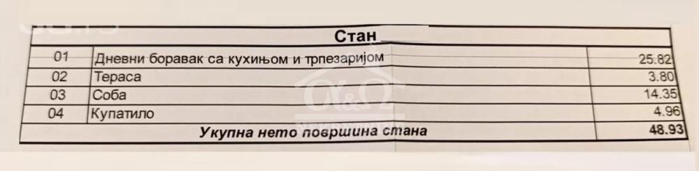 Slika 2 - Jednoiposoban, 49m2, sa terasom, ima lift