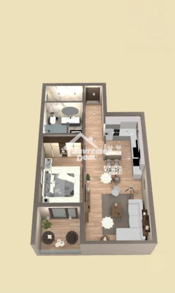 Slika 1 - Dvosoban, 55m2, sa terasom, ima lift