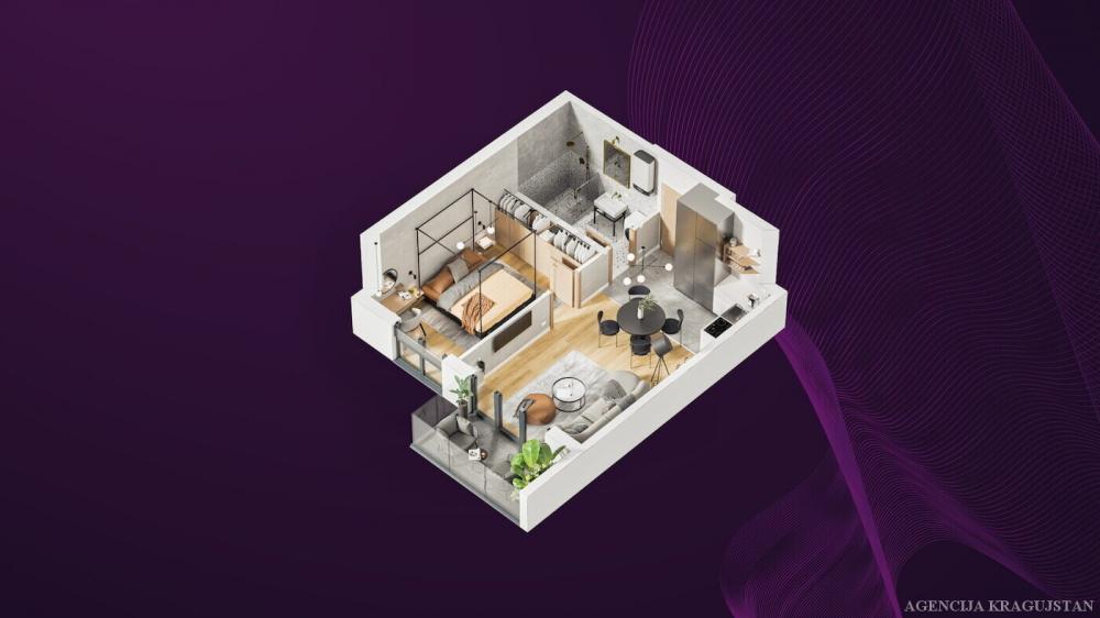 Slika 2 - Jednoiposoban, 46m2, sa terasom, ima lift