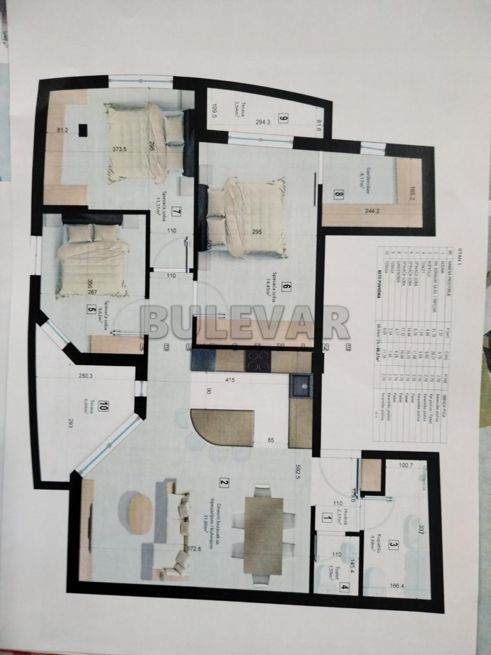 Slika 1 - Četvorosoban, 90m2, Svetolika Rankovića Kragujevac, sa terasom, sa parkingom