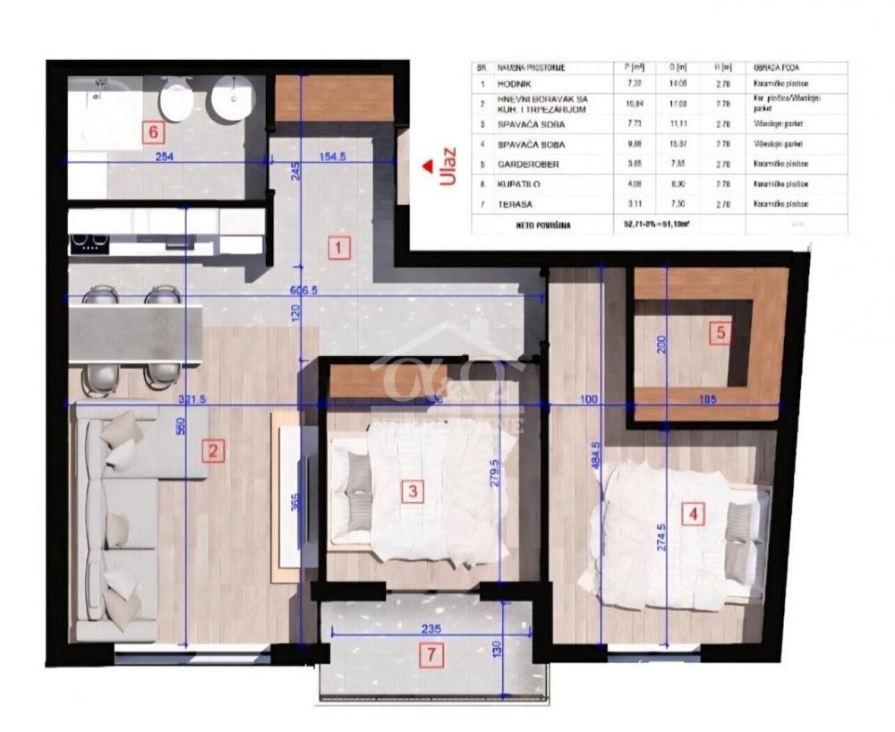 Glavna slika -Dvoiposoban, 51m2, Aerodrom Kragujevac, sa terasom, ima lift