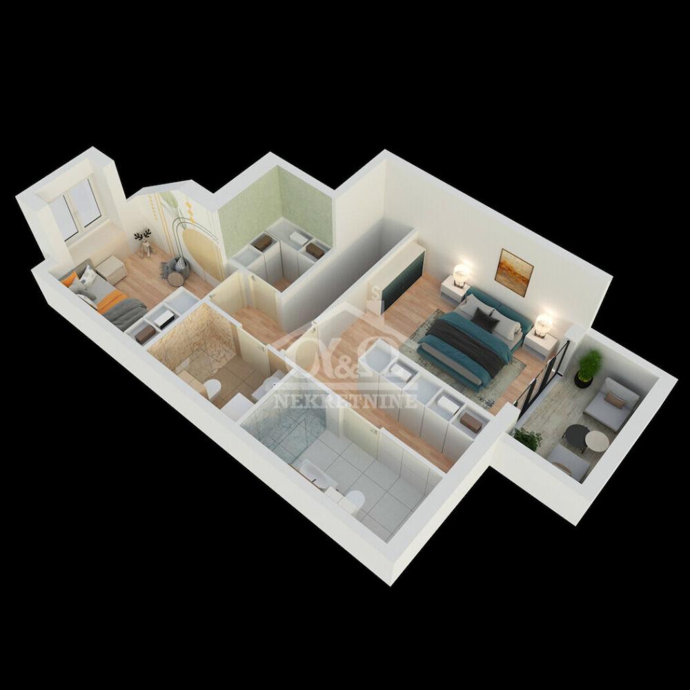 Slika 1 - Troiposoban, 87m2, Bresnica Kragujevac, sa terasom, ima lift