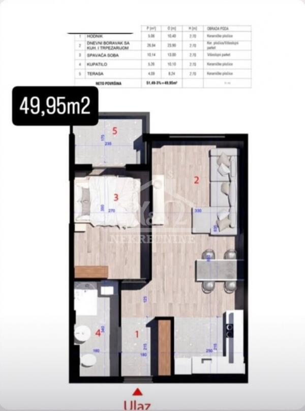 Glavna slika -Jednoiposoban, 50m2, Aerodrom Kragujevac