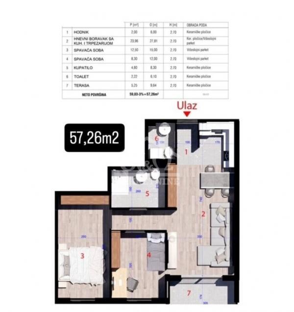 Glavna slika -Dvoiposoban, 57m2, Aerodrom Kragujevac, sa terasom, ima lift