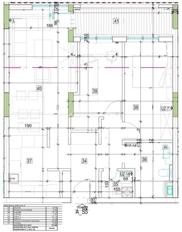 Glavna slika -Dvoiposoban, 68m2, sa terasom, ima lift