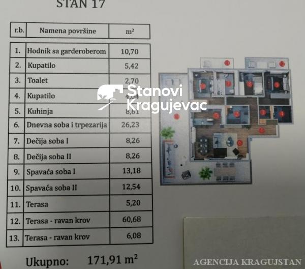Slika 7 - Jednosoban, 76m2, Aerodrom Kragujevac, sa terasom, ima lift