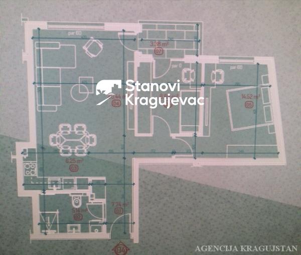 Slika 1 - Trosoban, 66m2, sa terasom, ima lift