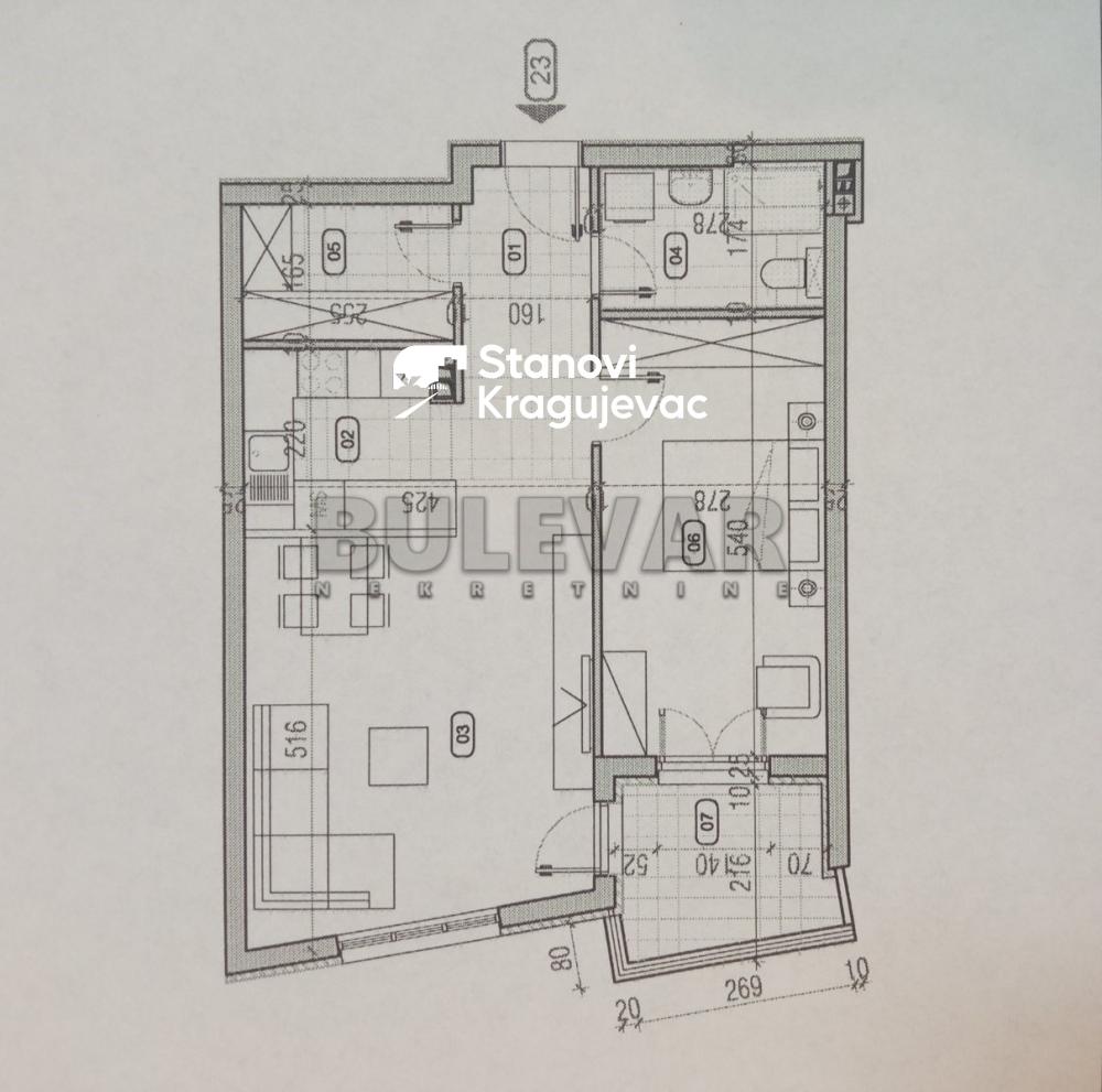 Slika 4 - Dvoiposoban, 61m2, Zmaj Jovina Kragujevac