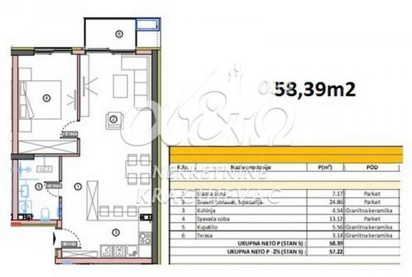 Slika 2 - Jednosoban, 38m2, sa terasom, ima lift