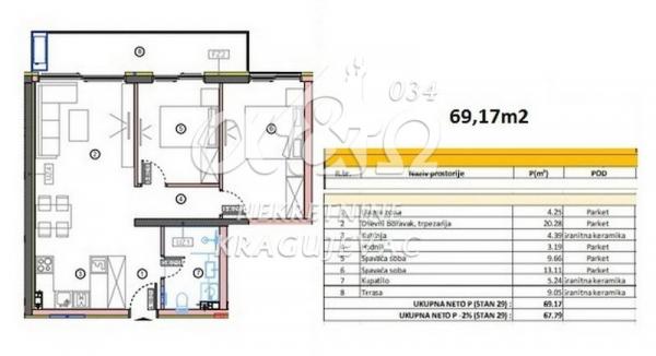 Slika 3 - Jednosoban, 38m2, sa terasom, ima lift