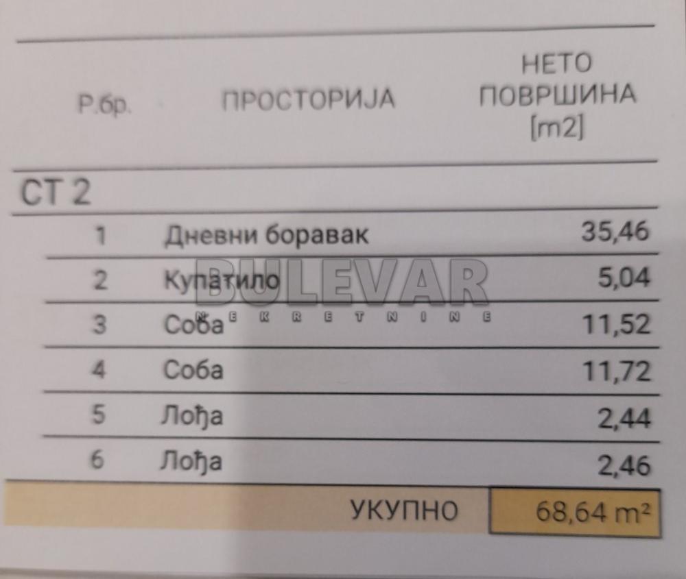 Slika 7 - Trosoban, 68m2, Kneza Mihaila Kragujevac, sa terasom, ima lift